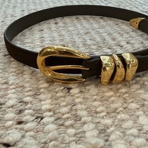 NWOT Madewell brown and gold suede belt